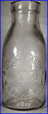 Rare 1880s Buffalo NY Milk Bottle with Embossed Cow