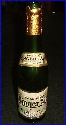 Rare 1920's Virginia Dare Ginger Ale, Brooklyn New York Paper Label Soda Bottle