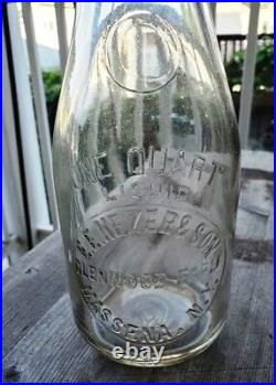 Rare 1928 E. E. Kezer & Son Embossed Milk Bottle Massena NY St. Lawrence County