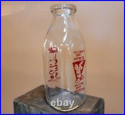 Rare ANTIQUE Glass Milk Bottle RICE'S DAIRY & CREAM of LAKE LUZERNE, NY 1QT? USA