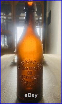 Rare Amber Blob Top Local Beer Fitzgerald Bros Troy NY 1890