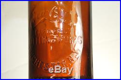 Rare Amber Rochester Ny Straight Side Coca Cola Bottle Center Slug Plate 10 Oz
