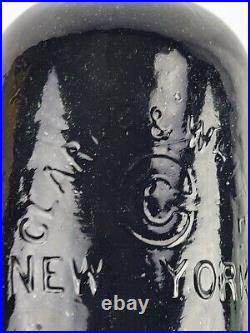 Rare Antique Bottle Clarke & White New York Mineral Water Black Glass