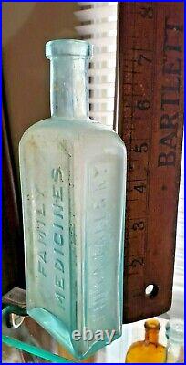 Rare Antique Dr Davis Family Medicines Seneca Falls NY Medicine Bottle Cure Med