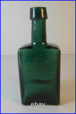 Rare Antique Embossed Green Bottle G. W. Merchant Co. Lockport, NY 1836-1928