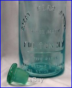 Rare Antique Great Bear Springs N. Y. Five Pints Water Bottle