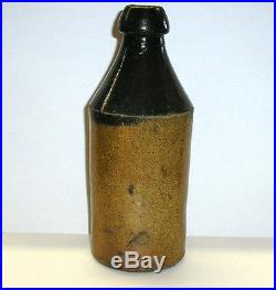 Rare Antique J. S. Cleeves Elmira New York Stoneware Beer Or Soda Bottle