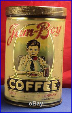 Rare Antique Jam Boy Coffee Tin Binghamton N. Y. 1 pound Jameson Boyce Co