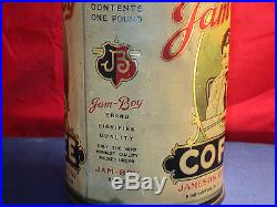 Rare Antique Jam Boy Coffee Tin Binghamton N. Y. 1 pound Jameson Boyce Co