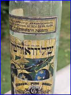 Rare Antique Jewish Kosher Plum Brandy Liquor Bottle Slivovitz New York