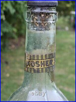 Rare Antique Jewish Kosher Plum Brandy Liquor Bottle Slivovitz New York