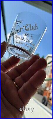 Rare Antique Lancer Club Rye Elias Samuels NY Advertising Whiskey Glass Dos Cup