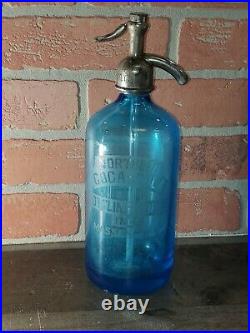 Rare Antique Northern Coca-Cola Blue Seltzer Bottle William Wolfe Brooklyn N. Y