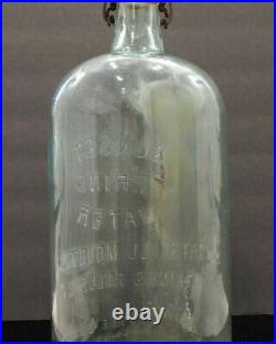 Rare Antique Sun Set Spring Water Glass Bottle w Porcelain Stopper circa 1900