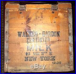 Rare Antique Walker Gordon 513 W 16th St New York NY Wood Porch Milk Bottle Box