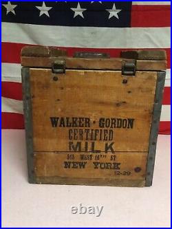 Rare Antique Walker-Gordon Certified Milk Crate Dairy New York City 1929