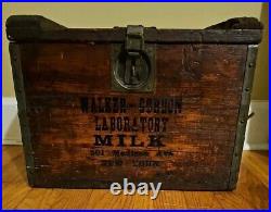 Rare Beautiful Antique! Wooden Walker Gordon Milk Crate Madison Ave NEW YORK