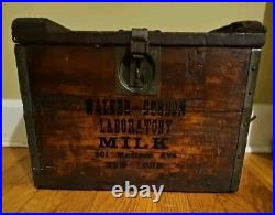 Rare Beautiful Antique! Wooden Walker Gordon Milk Crate Madison Ave NEW YORK