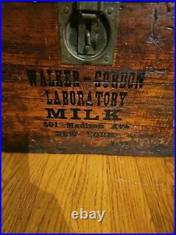 Rare Beautiful Antique! Wooden Walker Gordon Milk Crate Madison Ave NEW YORK