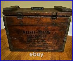 Rare Beautiful Antique! Wooden Walker Gordon Milk Crate Madison Ave NEW YORK