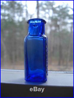 Rare Blue Dr. J. F. Roe Binghamton Ny Pharmacy Drugstore Medicine Cure Bottle