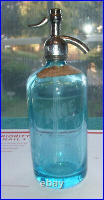 Rare Blue Drink Lynn Beverages Seltzer Bottle Bronx, New York Nice