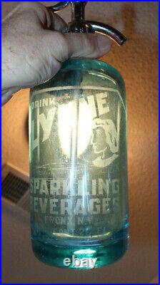 Rare Blue Drink Lynn Beverages Seltzer Bottle Bronx, New York Nice