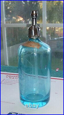 Rare Blue Drink Lynn Beverages Seltzer Bottle Bronx, New York Nice