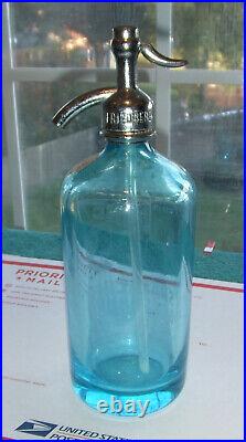 Rare Blue Drink Lynn Beverages Seltzer Bottle Bronx, New York Nice