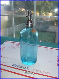 Rare Blue Drink Lynn Beverages Seltzer Bottle Bronx, New York Nice