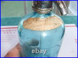 Rare Blue Drink Lynn Beverages Seltzer Bottle Bronx, New York Nice