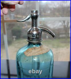 Rare Blue Drink Lynn Beverages Seltzer Bottle Bronx, New York Nice