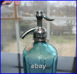 Rare Blue Drink Lynn Beverages Seltzer Bottle Bronx, New York Nice