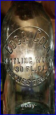 Rare Blue Embossed A. L. Anderson Coca Cola Rochester N. Y. 30 Oz. Very Nice