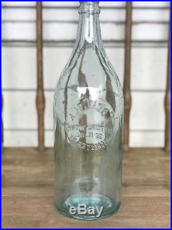 Rare Blue Straight Side Coca Cola Bottle Rochester, Ny, A L Anderson