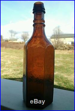 Rare Circa 1860 (H. F. & B. NY) Holtz Freystedt & Bros. Paneled Whiskey Bottle