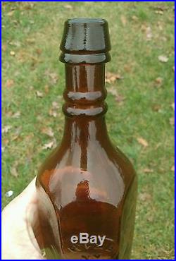 Rare Circa 1860 (H. F. & B. NY) Holtz Freystedt & Bros. Paneled Whiskey Bottle