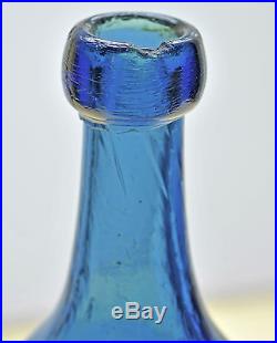 Rare D. L. Ormsby iron pontil cobalt blue soda from New York