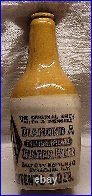 Rare Diamond A Salt City Bottling Co. Syracuse New York Ginger Beer Stoneware