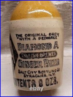 Rare Diamond A Salt City Bottling Co. Syracuse New York Ginger Beer Stoneware