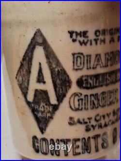 Rare Diamond A Salt City Bottling Co. Syracuse New York Ginger Beer Stoneware