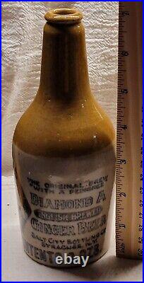 Rare Diamond A Salt City Bottling Co. Syracuse New York Ginger Beer Stoneware