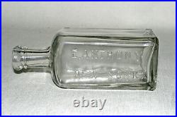 Rare E. Anthony New York Positive / Negative Collodion Chemical Square Bottle