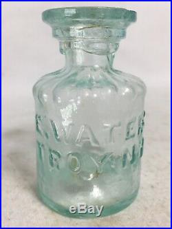 Rare E WATERS TROY NEW YORK CIVIL WAR SOLDIERS INKWELL INK BOTTLE Elisha Pontil