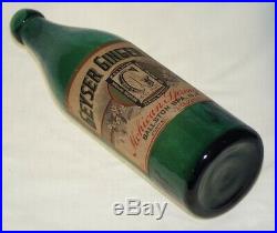 Rare Fully Labeled Mohican Spring Geyser Ginger Ale Bottle Ballston Spa Ny