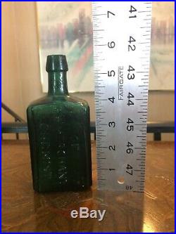 Rare G. W. Merchant, Lockport N. Y. Lockport Tale Green Medicine Bottle