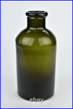 Rare Green Saratoga Glass Co. New York Glass Salt Jar 19th Century