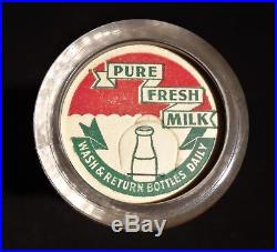 Rare Half pint Yasgur Dairy Farms Bethel NY cream milk bottle 1956 pre Woodstock