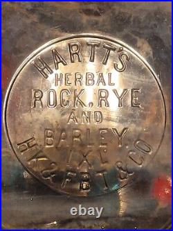 Rare Hartts Herbal Rock Rye & Barley IXL Ny Pumpkinseed Pint Flask Hk & Fbt & Co