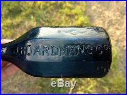 Rare J Boardman New York Cobalt Tapered Top Soda